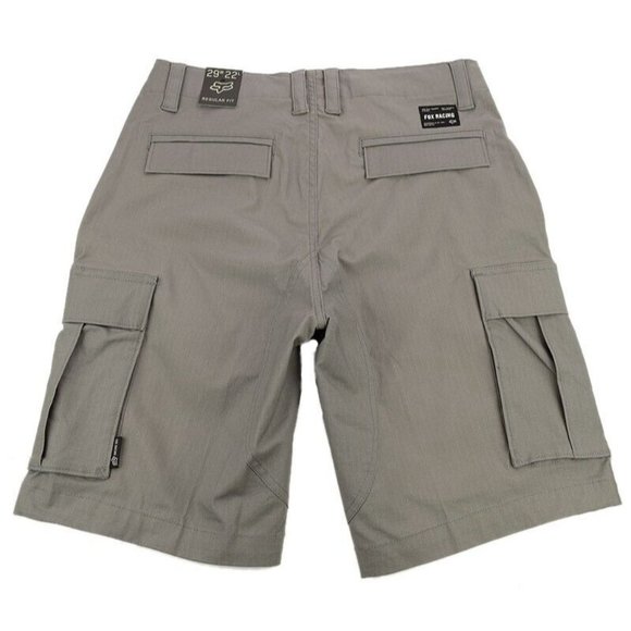 FOX RACING Mens Pewter Gray SLAMBOZO 2.0 Cotton Stretch Cargo Shorts 29 NWT - Picture 2 of 3